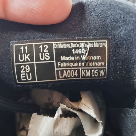 Dr. Martens Girls/Kids Black Leather Lace-Up Ankle Combat Boots Size 12 Zip Side - Picture 12 of 12